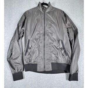 Maserati Windbreaker Performance Jacket Large Houndstooth Black Gray Italy RARE